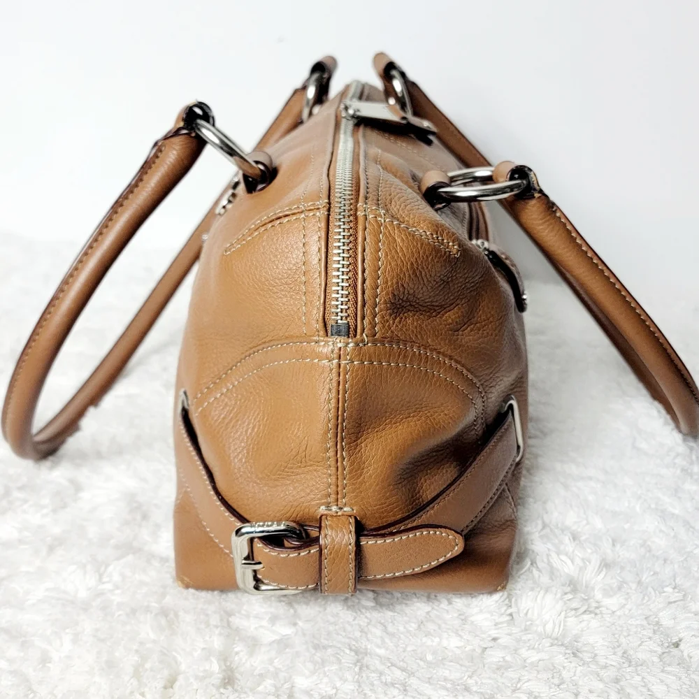 Tignanello Genuine Leather Tan Satchel Bag - Picture 3 of 13